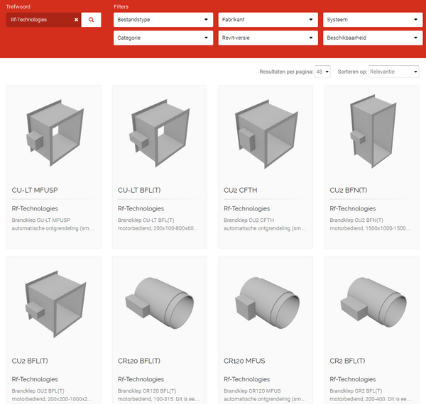 Fichiers BIM des clapets coupe-feu Rf-t sur MEPcontent